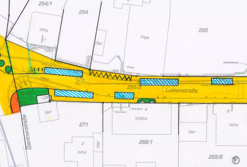 Teilumbau Luisenstraße in Schönau zu Verkehrsberuhigtem Bereich