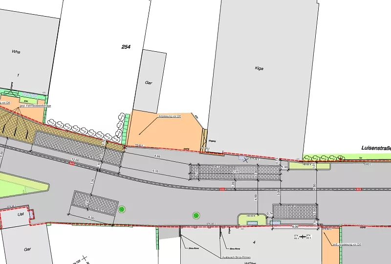 Teilumbau Luisenstraße in Schönau zu Verkehrsberuhigtem Bereich